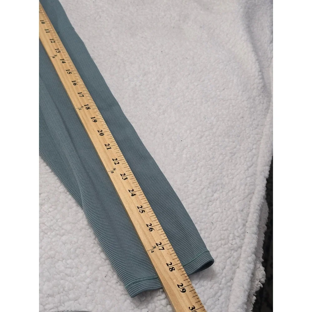 The North Face Mens‎ XL Blue Green Grid Fleece Quarter Zip Pullover Thumbholes